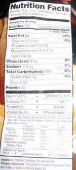 diet food label